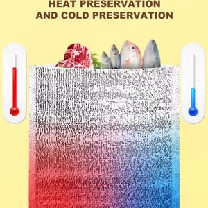 Sac de livraison de repas pliable et imperméable en aluminium imprimé sur mesure, sac isotherme pour le déjeuner, emballage alimentaire - Product Image 2