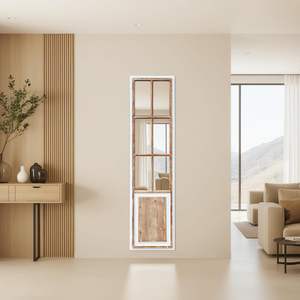 PARISLOFT-Espejo de ventana de Casa de Campo, marco de madera maciza, espejo colgante desgastado para pared, sala de estar, dormitorio - Product Image 6