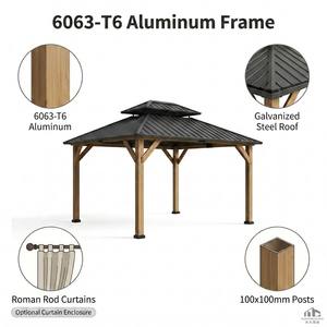 <span class=keywords><strong>Gazebo</strong></span> Moderno para Exteriores de Aluminio 6063 con Techo de Lamas, <span class=keywords><strong>3x3</strong></span>, 3x4, 4x4M, Techo Galvanizado, Pérgola Cuadrada para Jardín o Patio con Cortina - Product Image 5