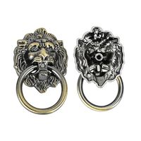 Poignées de porte en alliage de Zinc, laiton Antique, tête de Lion, poignées de traction, or, meubles classique, armoire, petite tête de Lion, anneau de poignée