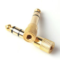 6.35mm 1/4 erkek 3.5mm 1/8 kadın Stereo kulaklık adaptör ses jakı altın fiş için hoparlör kulaklık gitar dijital piyano Amp