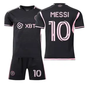 Fabrik preis Fußball trikots Inter 23 24 Messi 10 Fußball trikot Rosa Schwarz Uniformen Fußball bekleidung Kit Inter Miami Trikot