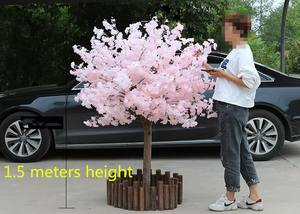 Arbre artificiel en fleurs de cerisier rose multi-tailles en plastique, décorations faites à la main durables pour mariage, Noël, Nouvel An, Saint-Valentin - Product Image 6