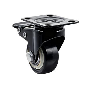 1.5"/2" Black Furniture <strong>Casters</strong> Brake <strong>Ball</strong> Bearing PVC/PP/PU Swivel Wheels Light Duty Universal Rollers for Cabinets Cupboards - Product Image 3