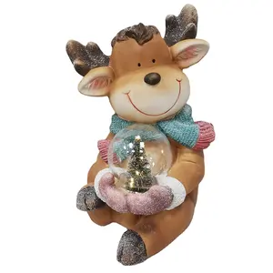 New Arrival Christmas Product Multi Color Cartoon Image Reindeer Christmas Decorative With Crystal Ball