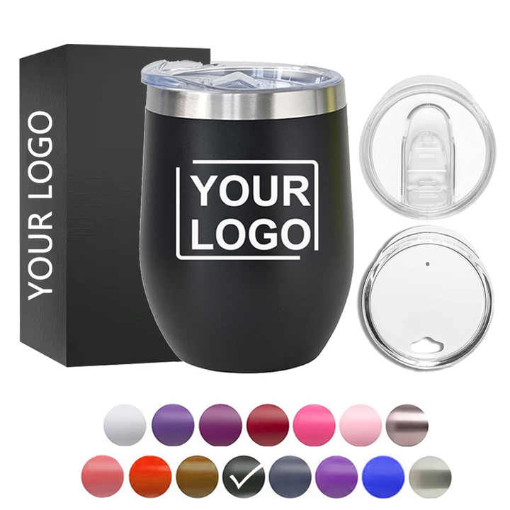 Custom Logo Double Wall Travel Wine Cup - Stainless Steel