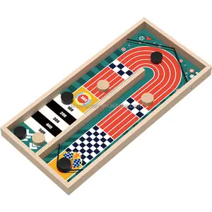Ahşap oyuncak rekabetçi masa üstü oyun puanlama tasarım bulmaca oyunu çocuklar için hızlı Sling Puck oyunu