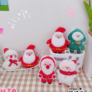 ของเล่นตุ๊กตาซานต้า มนุษย์หิมะ เอลฟ์ ชุดตุ๊กตาขนนุ่ม ขนาด 4 นิ้ว ของเล่นสัตว์นุ่มนิ่ม ของเล่นตู้คีบตุ๊กตา สำหรับร้านเกมส์ ลดราคาช่วงคริสต์มาส - Product Image 1