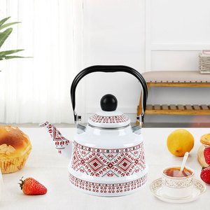 <span class=keywords><strong>Ancienne</strong></span> horloge Pot en <span class=keywords><strong>fonte</strong></span> <span class=keywords><strong>émaillée</strong></span> bouilloire de luxe thé café bouilloire chaudière blanc rouge/bleu carré céramique cuisinière à induction - Product Image 2