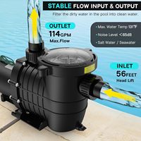 Pompe de piscine auto-amorçante double tension 6900 GPH pour piscines hors sol et enterrées avec panier filtrant et bouchon de vidange