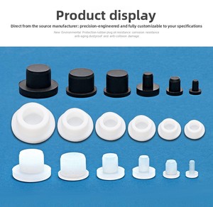 Bouchons en caoutchouc silicone noir/blanc/transparent/gris, type T, pour trous, avec joint d'étanchéité à clipser, obturateur d'extrémité, service de découpe - Product Image 3