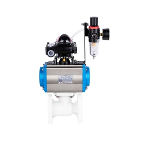 วาล์วนิวเมติก PVDF คุณภาพสูงจากจีน ขนาด 10 นิ้ว 12 นิ้ว แบบหน้าแปลน DN250 DN300 วาล์วบอลนิวเมติก PVDF แบบหน้าแปลน - Product Image 4