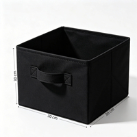 Paniers de rangement pliables en tissu noir avec poignée, paniers organisateurs pour jouets, vêtements et livres pour enfants, cubes de rangement pliables