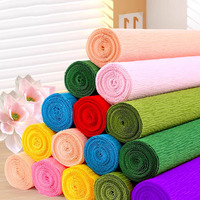Rouleau de papier crépon coloré double face de 250 cm x 25/50 cm pour la création de fleurs et la décoration d'emballages, compatible avec l'impression en héliogravure