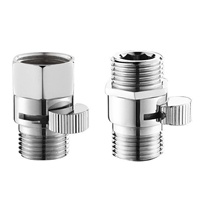 Accessoires de douche : Régulateur de débit d'eau en laiton avec robinet d'arrêt pour douchette et pomme de douche