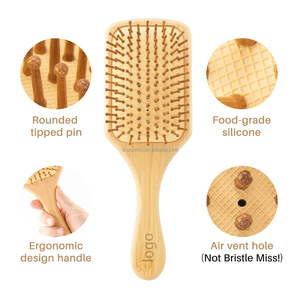 Custom Logo Scalp Massage <strong>Brush</strong> Laser Engraving Brand <strong>Self</strong> <strong>Cleaning</strong> Hairbrush Private Label Paddle Wooden Massage <strong>Hair</strong> <strong>Brush</strong> - Product Image 4