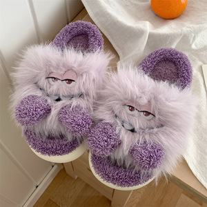 XIXITIAO 2024, zapatillas de zapatos peludos de piel esponjosa a la moda, pantuflas de felpa de invierno bonitas para el hogar para mujeres y niñas - Product Image 4