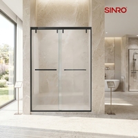 Cabine de douche coulissante SINRO, design moderne et luxueux, extrêmement étroite, avec porte en verre trempé