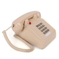 Téléphone antique Cheeta CT-N8020 couleur beige, téléphone filaire vintage avec indicateur LED rouge pour la maison ou le bureau, OEM ODM