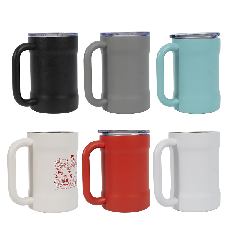 Вакуумная термоизолированная кружка для пива объемом 17 унций, кружка для кофе из нержавеющей стали на заказ