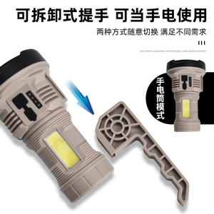 Cross Border <b>Rechargeable</b> Flashlight W1819 High Beam <b>Flood</b> <b>Light</b> For Outdoor Patrol Firefighting Emergency Use - Product Image 3