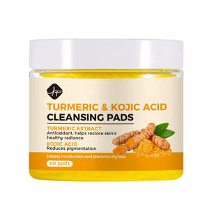 60 Almohadillas Faciales de Algodón de 3 Capas con Ácido Kójico y Cúrcuma para Aclarar la Piel, Tónico Facial Blanqueador y Limpiador para el Acné - Product Image 2