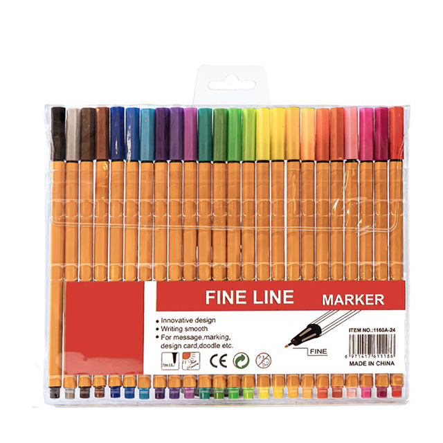 Factory Provision Fine Liner Marker Pen Fiber Fine Line Pen Water-based Needle Pen Painting Outline