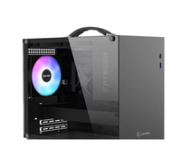Caja de Computadora Torre Media AY T8 DIY con Lateral Completamente Transparente, Puertos USB Frontales, Placa Base ATX MicroATX para PC de Escritorio, Metal sin Columna