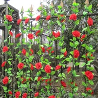 Künstliche Seidenrosenranken, Dekorative Blumen und Grünzeug im Rustikalen Koreanischen Stil für Hochzeiten, Lofts und Heimdekoration