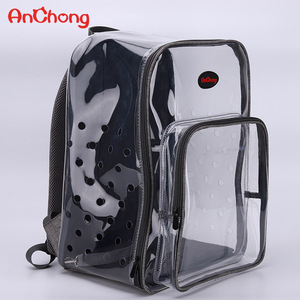 AnChong Transparent Pet <b>Backpack</b> Breathable Portable Carrier for Small Pets <b>Cats</b> Dogs Grey Minimalist Style - Product Image 2