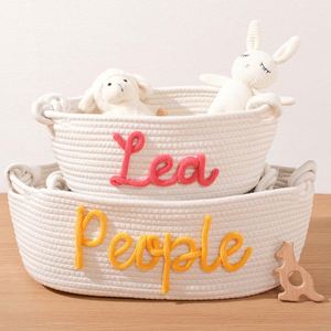 Personalized Hand-woven Basket, Home <b>Storage</b> Basket for Household Desktop Miscellaneous Items, <b>Books</b>, <b>Toys</b>, Clothes Sorting - Product Image 1