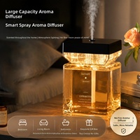 Diffuseur d'arômes intelligent en verre grande capacité avec éclairage d'ambiance, sans flamme, pour huiles essentielles, décoration de chambre