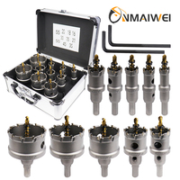 12 pièces 16-55mm TCT Kit de scie cloche en acier inoxydable pointe en carbure foret à métal scie cloche ensemble 25mm profondeur de coupe dans une boîte en aluminium