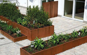 Bordure de jardin en acier corten rouillé de 2,4 m, ornement de mur de soutènement paysager - Product Image 6