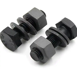 Made in China Heavy Duty Carbon Steel Hex Bolts Black Oxide Finish High Hardness <b>Fasteners</b> for Steel Structure Building Bridges - Product Image 5