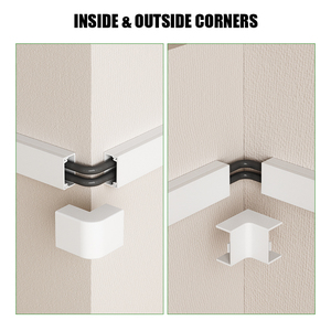 Kit de accesorios de Conducto de cableado de extrusión de <span class=keywords><strong>PVC</strong></span> 6 (esquinas internas/externas detiene acopladores camisetas planas 90 codos) Juego completo para - Product Image 5