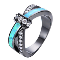 Bagues pour hommes et femmes très vendues, bague créative en opale et zircon, bijoux de couple tendance, vente en gros