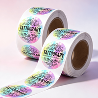 Etiquetas Personalizadas para Bolsas con Diseño Tie-Dye Arcoíris, Vinilo de Alta Calidad, Resistentes a los Rayos UV, Autoadhesivas, Pegatinas Mandala, Bolsa Cosmética con Cierre