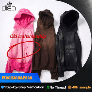 कस्टम 500 जीएसएम एक्स आकार हूडेड पल्लोवर 100% सूती सर्दियों में तैयार ठोस पैटर्न धोया तकनीक रेशम स्क्रीन पुरुषों की स्वेटशर्ट - Product Image 3