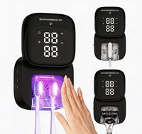 Reloj LED recargable USB tipo C de 2000 mAh con pantalla, sensor de ondas manos libres, inducción, tapa abatible, 3 en 1, soporte para desinfectante de cepillos de dientes.
