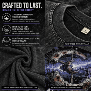 Camisetas Vintage para Hombre con Lavado Ácido, Estampado Gráfico Espacial Dead Orbit, Manga Corta, Estilo Urbano Y2K, Proveedor Mayorista de Ropa - Product Image 4