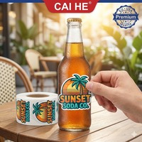 Etiquetas Personalizadas Impermeables para Botellas - Etiquetas para Bebidas de Sunset Soda Co.