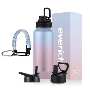 Everich lớn miệng 32oz sơn tĩnh điện cách điện đôi tường chai nước thép không gỉ với xử lý