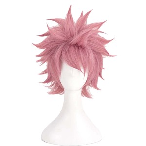 Perruque de cosplay pour homme Natsu <span class=keywords><strong>Dragneel</strong></span> (Anime) en fibre haute température, cheveux courts roses, avec bonnet, pour Comic Con et fêtes AOKG-074 - Product Image 3