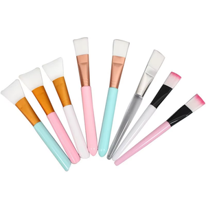 Dual Sided Silicone Facial Mask Brush Wood Handle Flat Applicator for Face <b>Foundation</b> Skincare - Product Image 5