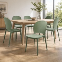 Moderner Minimalistischer Esszimmerstuhl Grüner Kunststoff Stapelbar für Zuhause Büro Hotel Garten Esszimmer Möbel PP-Stühle