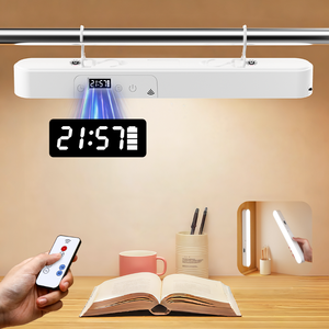 Lampu Meja LED Modern dengan Remote Control, Jam, Pelindung Mata, Lampu Baca Buku, Dapat Diisi Ulang, Gantung, Magnetik, Dapat Diredupkan - Product Image 1