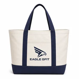 16oz Soft Canvas Shoulder Tote Custom Woven Label Logo Large Capacity Foldable Travel Gift <b>Storage</b> Cotton Bags - Product Image 3