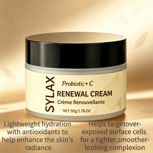 Crème pour le visage à la vitamine C probiotique - CRÈME RENOUVELLEUSE SYLAX pour une réparation douce de la peau - Produit de soin hydratant anti-rides pour un usage quotidien - Product Image 5