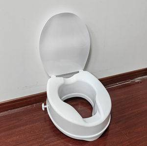 Rehausseur de siège de <span class=keywords><strong>toilette</strong></span> pour personnes âgées, hauteur de 4 pouces, avec couvercle, compatible avec les cuvettes de toilettes rondes et allongées - Product Image 2